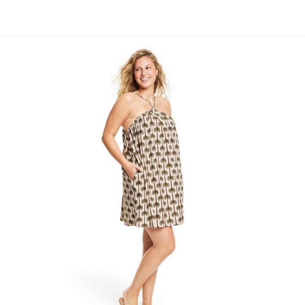 NWT Agua Bendita for Target Palm
Print Halter Neck Mini Dress